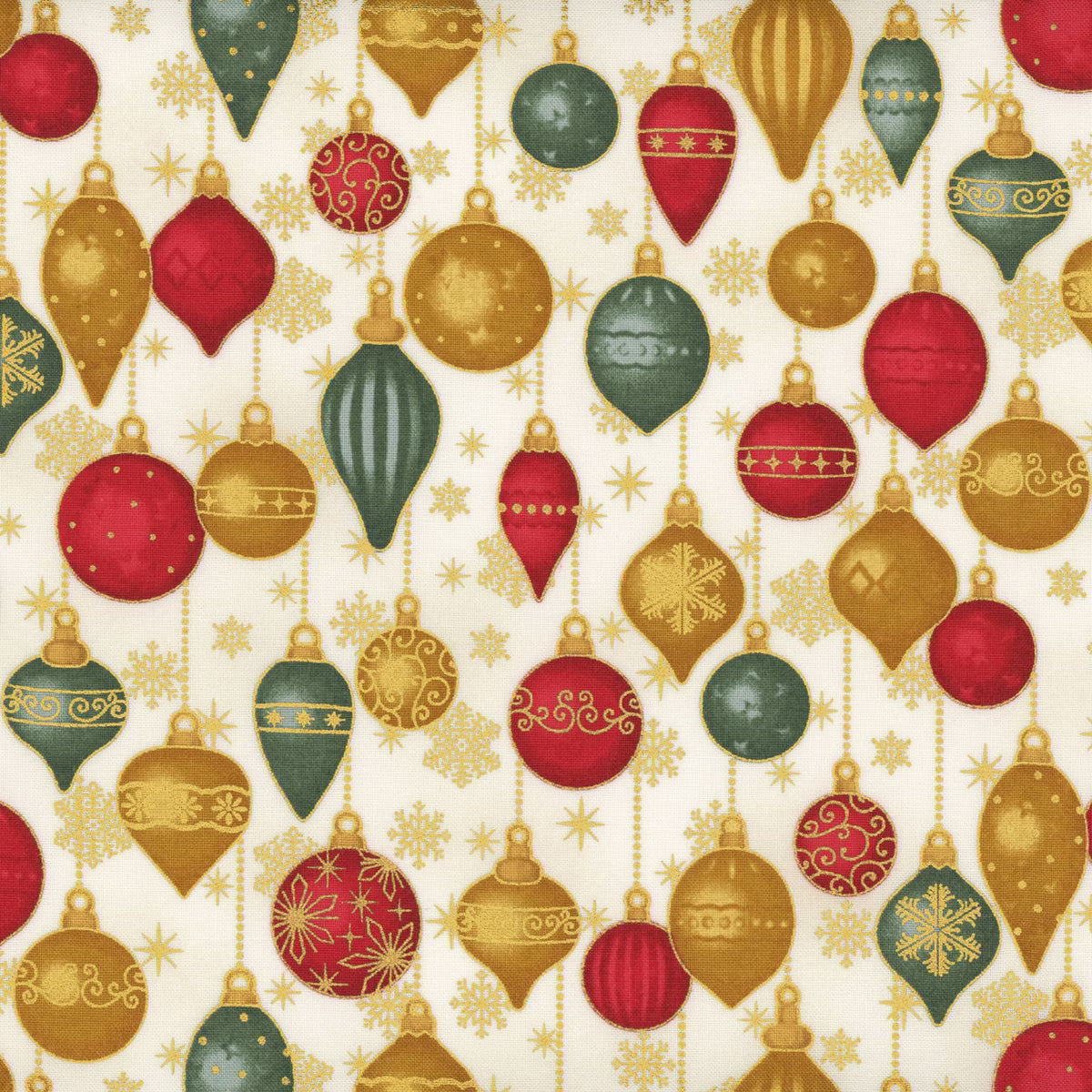 Christmas Time - Baubles Gold - Stof