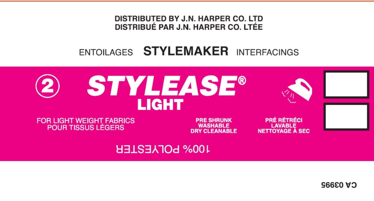 Stylease Entoilage Thermocollant Léger en Polyester Blanc