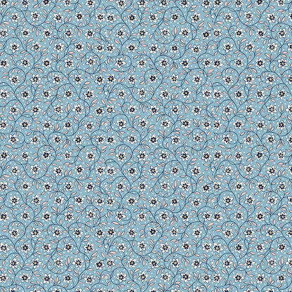 Denim Florals - Lily Trail B - Liberty Fabric Cotton