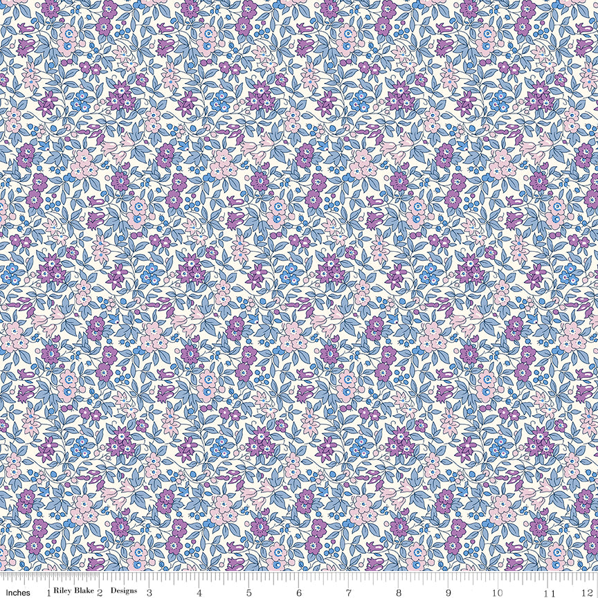 Everlasting - Forget Me Not Blossom A - Liberty Lasenby Cotton