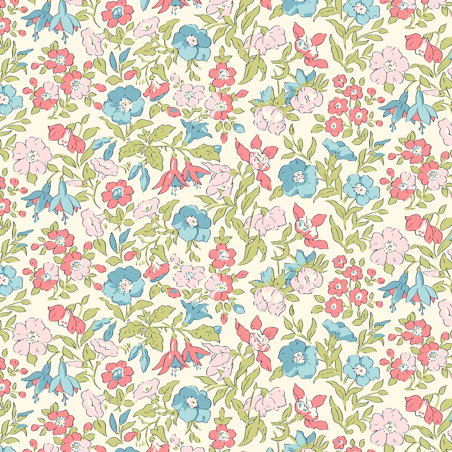 Everlasting - Mamie Flower B - Liberty Lasenby Cotton