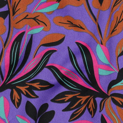 COTTON SATIN LUSH LEAVES NERIDA HANSEN - PURPLE