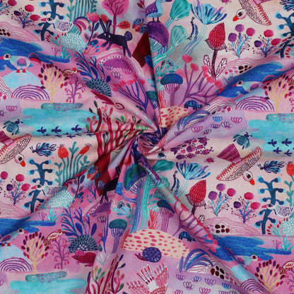 FINE POPLIN DIGITAL SUNSHINE NERIDA HANSEN - LAVENDER