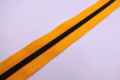 Yellow-Black Teeth Zipper Tape # 5 Zipper (1 Meter)