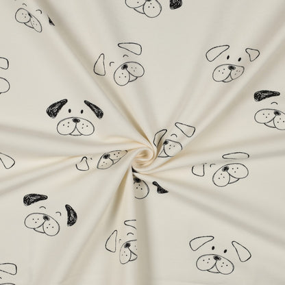Coton ouaté Chien - Cream - Poppy Fabrics