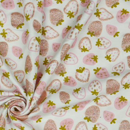 JERSEY GLITTER STRAWBERRY- Poppy Fabrics