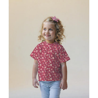 JERSEY GLITTER STRAWBERRY- Poppy Fabrics