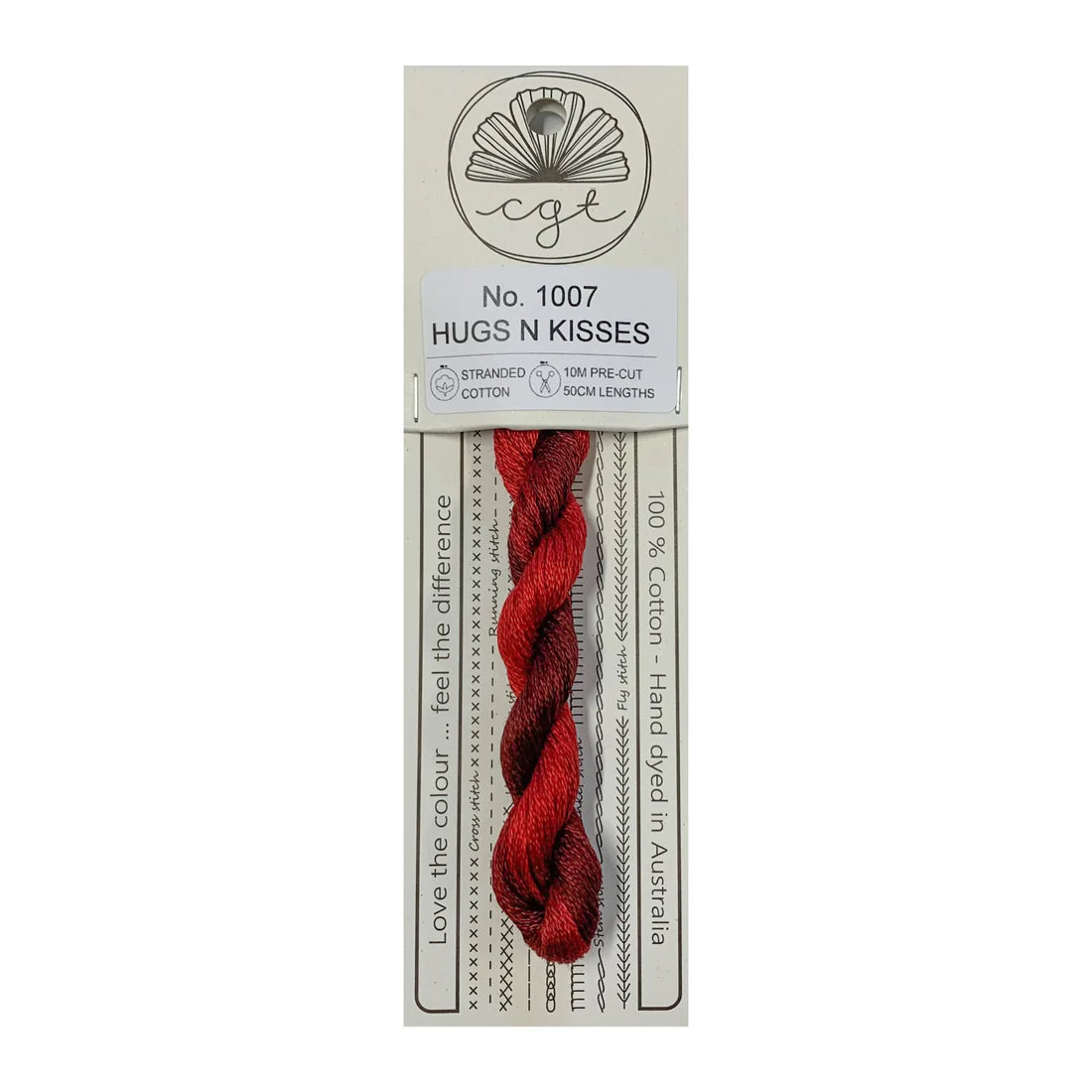 1007 Hugs N Kisses - Pre-cut floss - Cottage Garden Threads