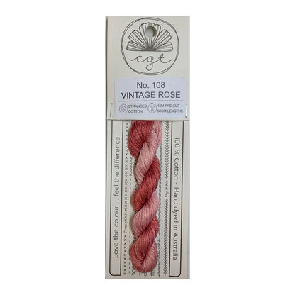 108 Vintage Rose - Fils à broder pré-coupés Mouliné - Cottage Garden Threads