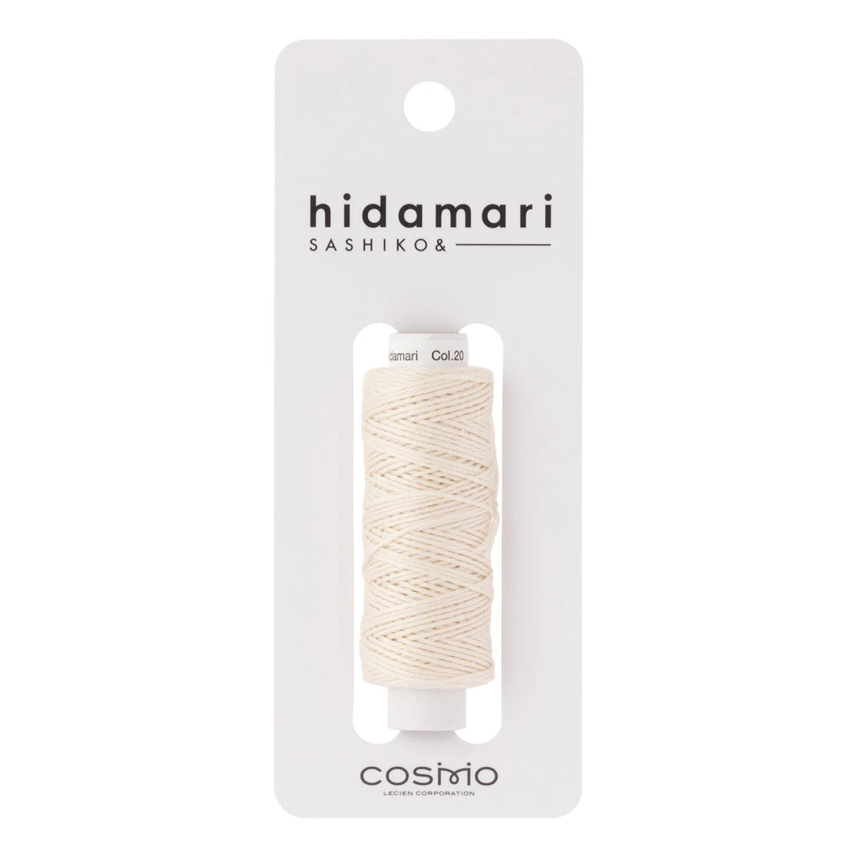 Cosmo Hidamari Sashiko Solid Thread 30 Meters - Pearl White