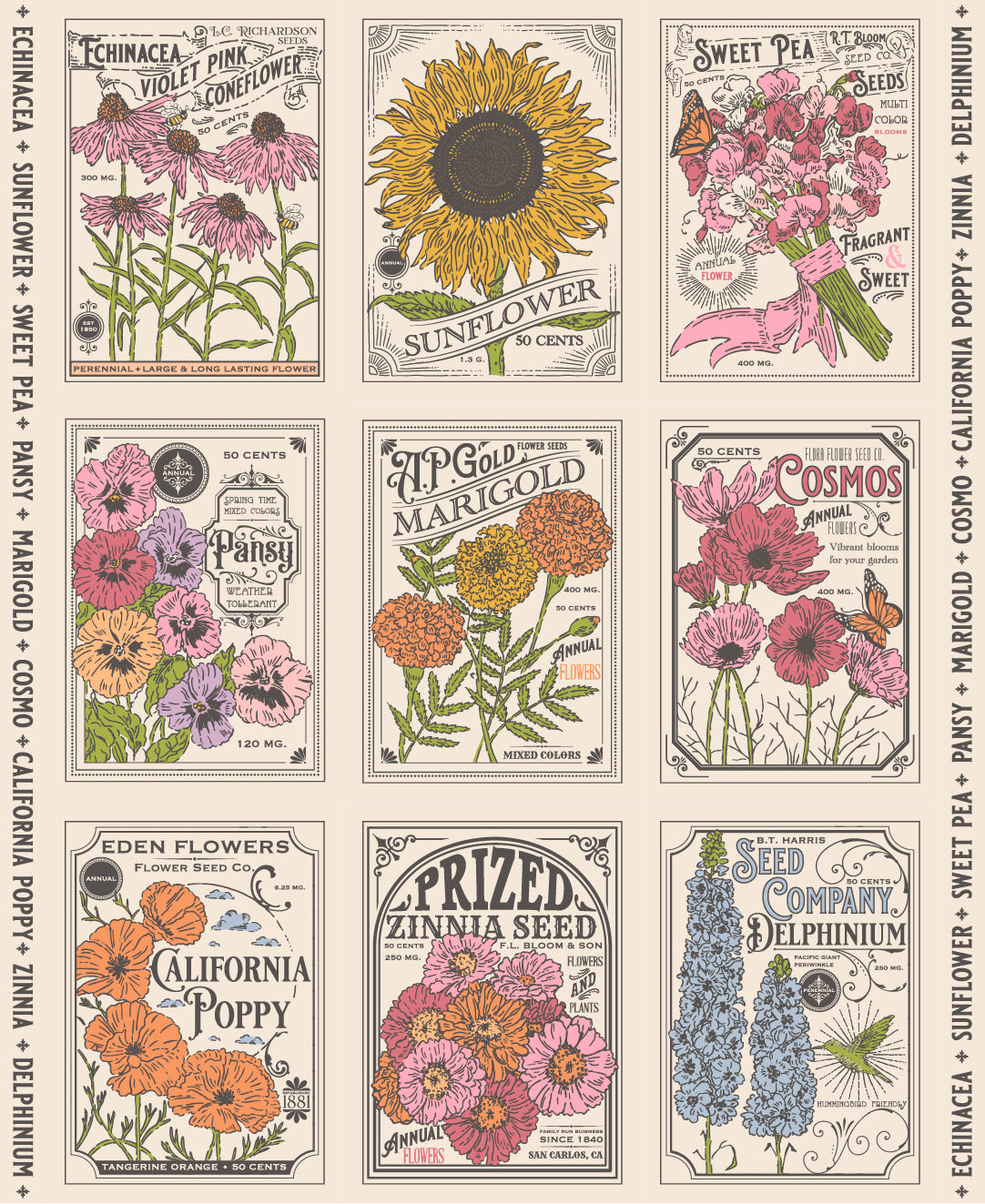 My Secret Garden (Stacy Iest Hsu) - Fat Quarter Bundle 26pcs + 1 Panel (36"x43") - Moda