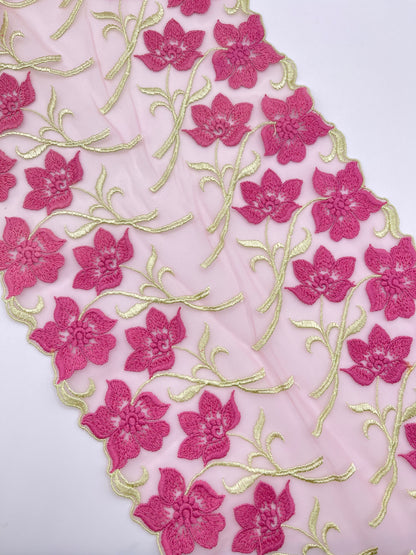 Spring Blossom - 1 Meter Embroidered Tulle Lace