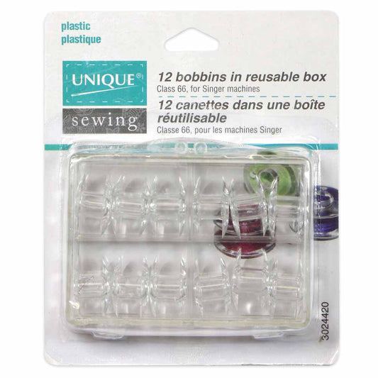 Canettes en plastique UNIQUE SEWING dans une boîte réutilisable - 12mcx