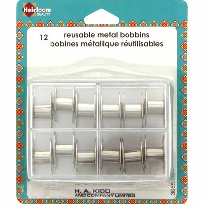 HEIRLOOM 12 Metal Bobbins in a Box - Class 15