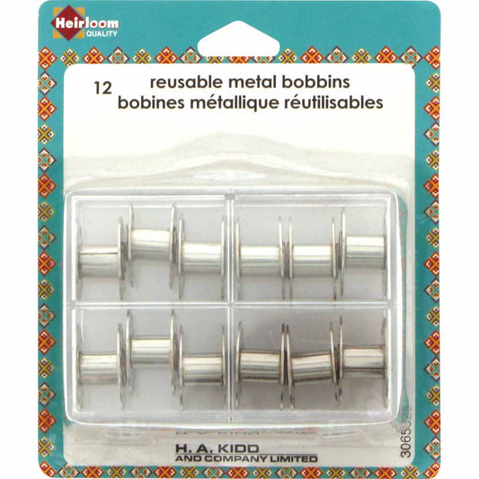 HEIRLOOM 12 Metal Bobbins in a Box - Class 15