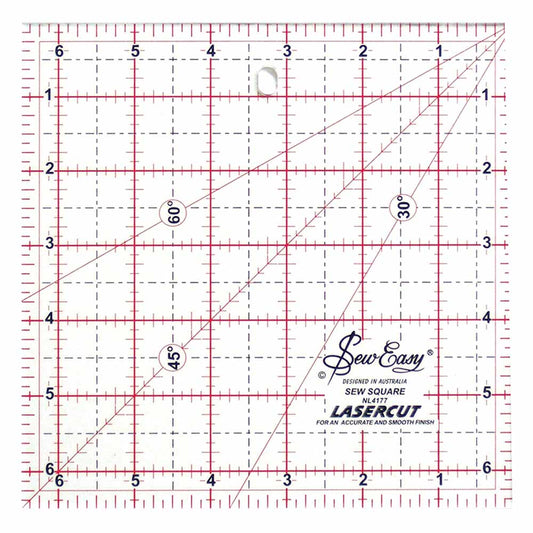 SEW EASY Square Ruler - 6 1/2" x 6 1/2" (16.5 x 16.5cm)