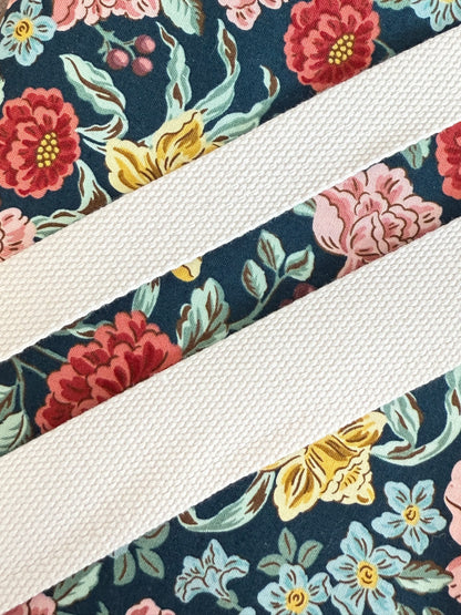 Sangle en coton/polyester - 1" - 1.5" (naturel, rose et noir)