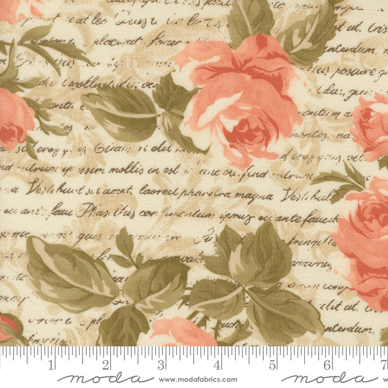 **PRE-ORDER** Dearly Beloved - Floral Writing (Lace) - 3 Sisters (Moda)