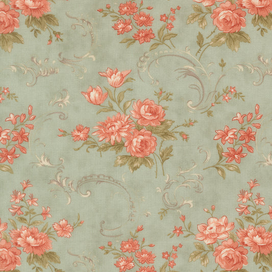 **PRÉCOMMANDE** Dearly Beloved - Floral Swirls (Mist) - 3 Sisters (Moda)