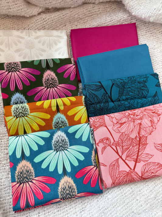 Bleus du jardin - Ensemble de 6 "Fat Quarter" 