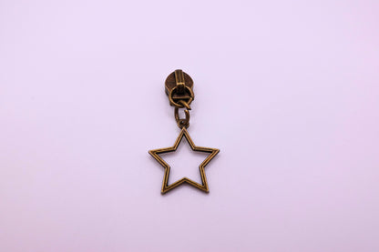 Star Antique Brass Zipper Pull (#5 Zippers)