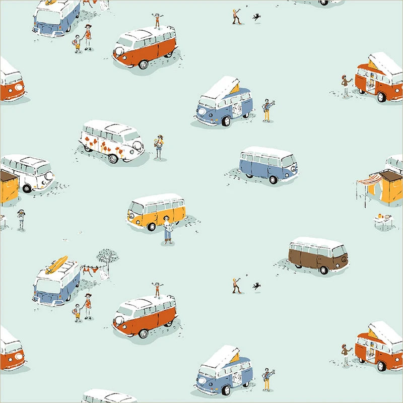 Heather Ross Favorites - Camper Aqua - Heather Ross