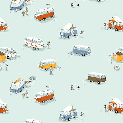 Heather Ross Favorites - Camper Aqua - Heather Ross