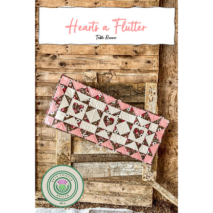 Patron de courtepointe Hearts a Flutter pour chemin de table