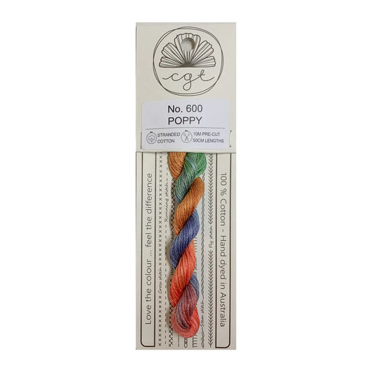 600 Poppy - Fils à broder pré-coupés Mouliné - Cottage Garden Threads