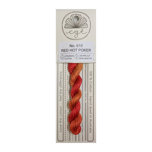 610 Red Hot Poker - Fils à broder pré-coupés Mouliné - Cottage Garden Threads