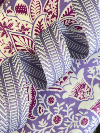 Sangle Jacquard Mauve/Blanc de 3,8 cm (1,5")