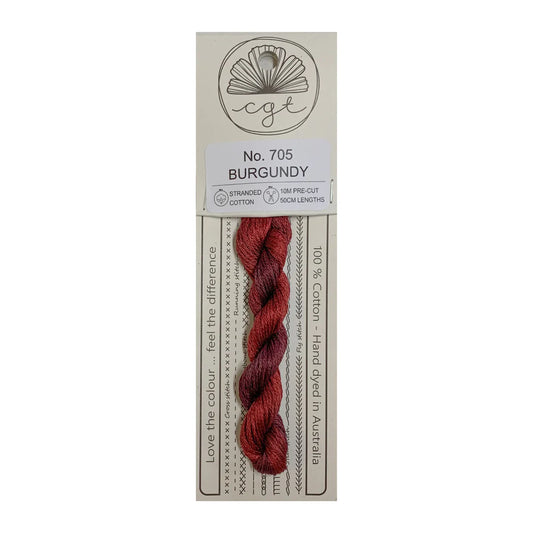 705 Burgundy - Fils à broder pré-coupés Mouliné - Cottage Garden Threads