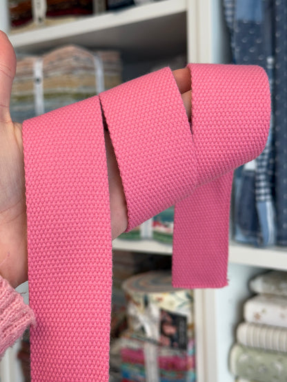 Sangle en coton/polyester - 1" - 1.5" (naturel, rose et noir)