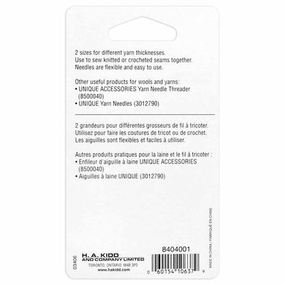 UNIQUE KNITTING Yarn Needles - 2 sizes