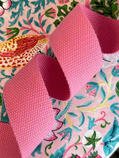 Sangle en coton/polyester - 1" - 1.5" (naturel, rose et noir)