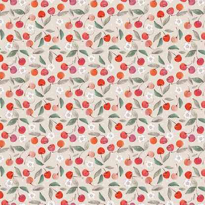 **PRÉCOMMANDE** Cherry Orchard - Cerise (Taupe) - Figo Fabrics