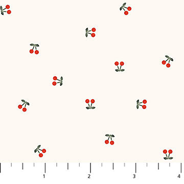 **PRÉCOMMANDE** Cherry Orchard - Ditsy Cherries (Creme) - Figo Fabrics