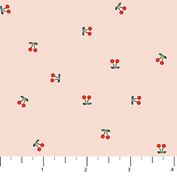 **PRÉCOMMANDE** Cherry Orchard - Ditsy Cherries (Rose) - Figo Fabrics