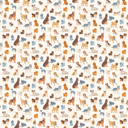 **PRE-ORDER** Always By My Side - Dogs (Cream) - Figo Fabrics