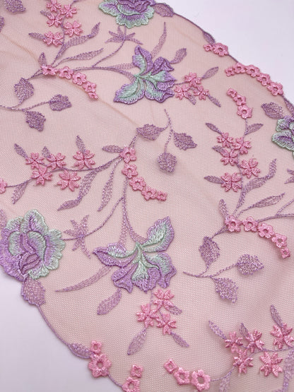 Opaline Lace - 1 Meter Embroidered Tulle Lace
