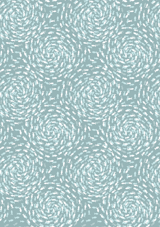 Lewis & Irene - Fish swirls on sea froth with pearl - Ocean Pearls