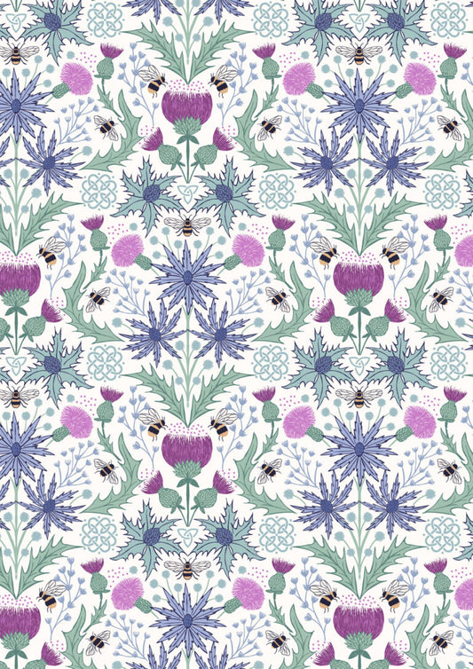 **PREORDER** A Celtic Summer - Mirrored Thistle and Bee (Cream) - Lewis & Irene