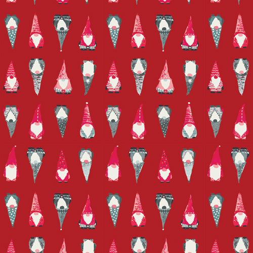 Adventale by Katarina Roccella - Playful Gnomes Berry - Art Gallery Fabric
