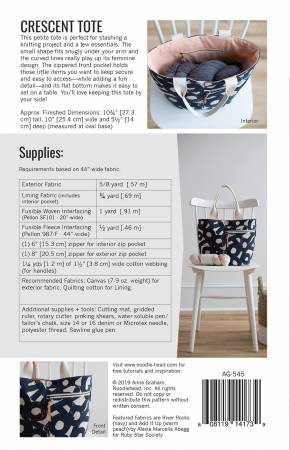 Crescent Tote - Noodlehead Pattern