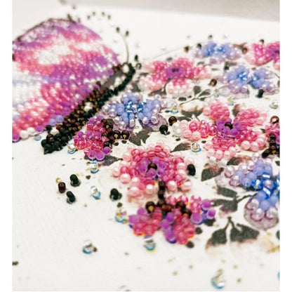 Pink Wings Embroidery Kit - Abris Art