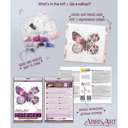 Pink Wings Embroidery Kit - Abris Art