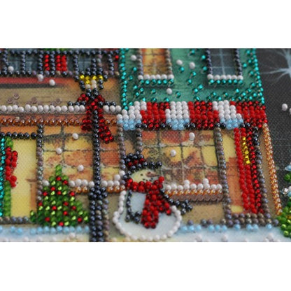 Holiday Town Beading Embroidery Kit - Abris Art