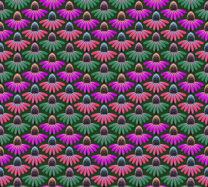 Perennial Borders - Echinacea Rhythm Forest - Anna Maria Textiles