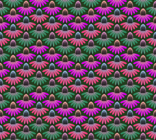 Perennial Borders - Echinacea Rhythm Forest - Anna Maria Textiles