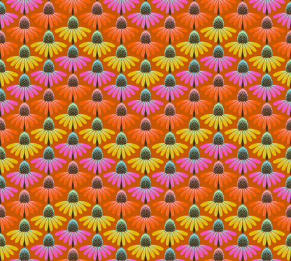 Perennial Borders - Echinacea Rhythm Fire - Anna Maria Textiles